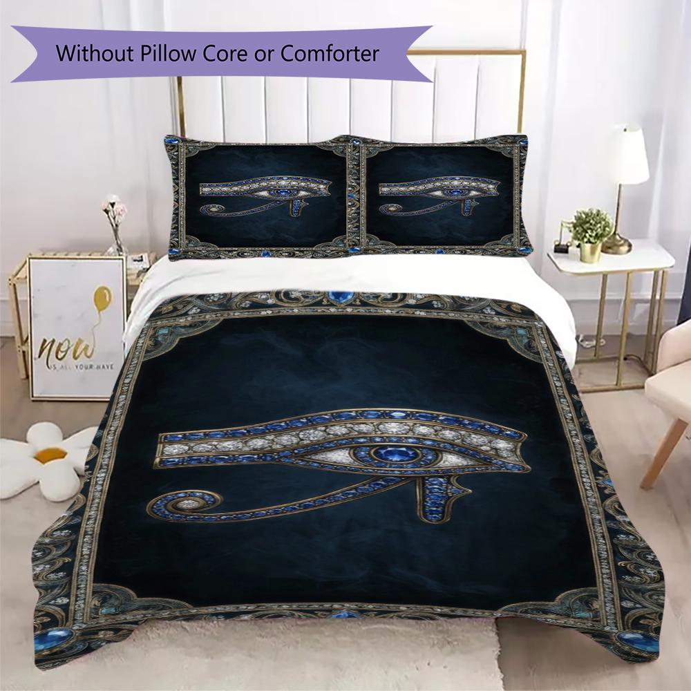 The Eye of Horus Pattern Bedding Uilt Set Uilt Cover Pillowcase Home Decoration Birthday Gift (1 * Duvet Cover + 2 * Pillowcase Without Core)109
