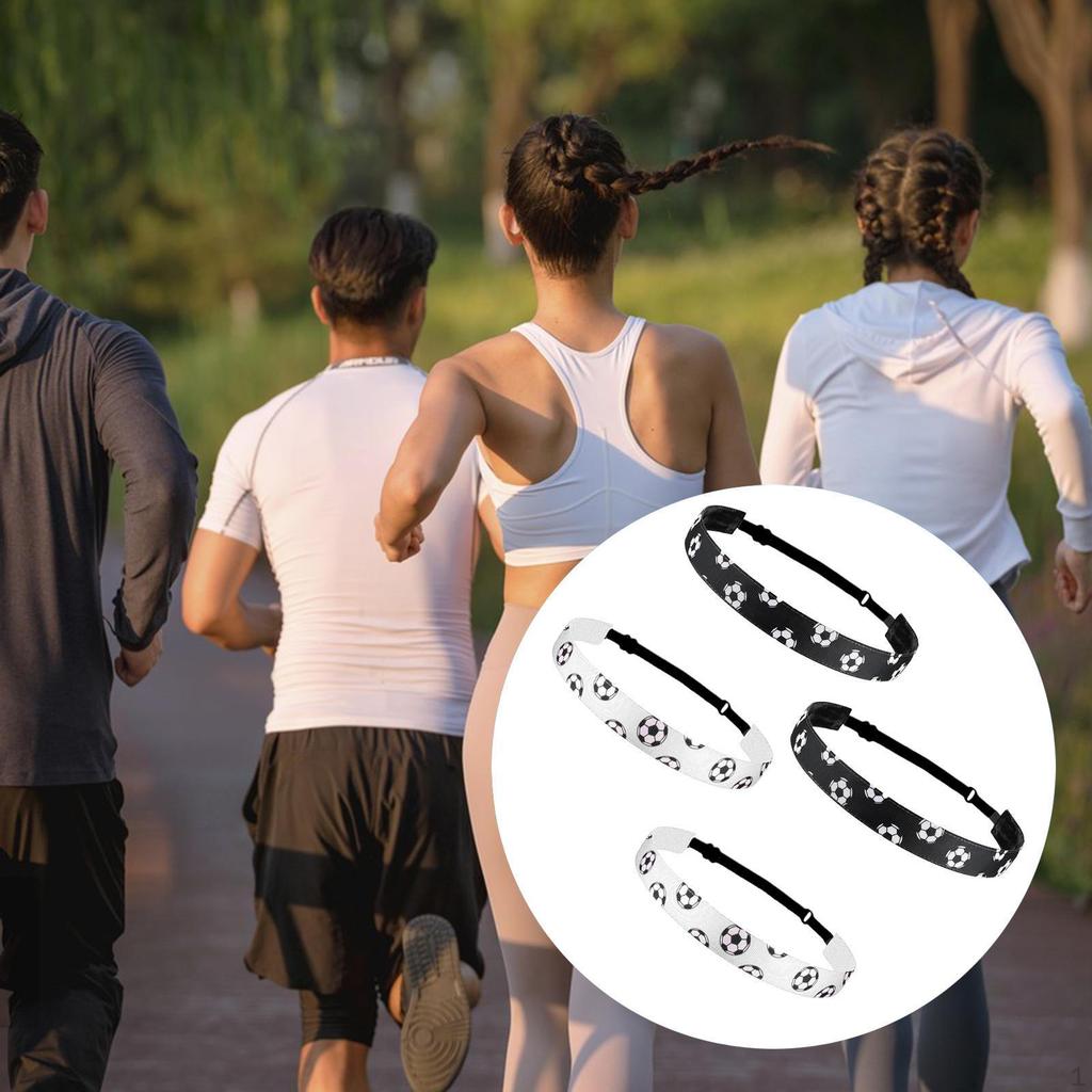 4 Pieces Sports Headbands Soccer Anti Slip Hair Bands Football Hairbands for