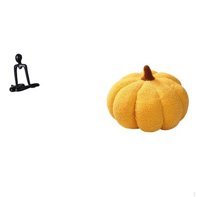 Abstract Thinker Sculpture And Pumpkin Pillow Decorative Figurine for Bedroom Cabinet Bookshelf Sofa
