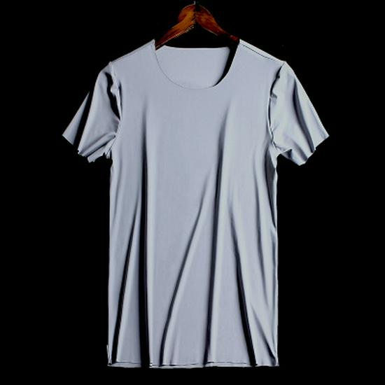Bezešvé tričko s krátkým rukávem a výstřihem do V z ledového hedvábí, Slim Fit, Prodyšné, Jednobarevné