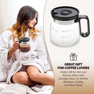 16oz Glass Mugs with Handles Glass Coffee Mug Tea Cup Pot Drinking Cups with Lid for Hot Cold Beverage Milk Latte Cappuccino