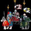 MOC Building Blocks Medieval Character Accessories Warhorses Militiamen Dragons Castles Knights Brick Gifts Toy Helmets Shields