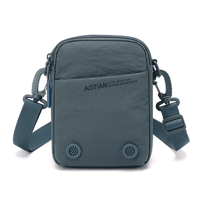 Sac bandoulière léger en nylon pour hommes femmes Sac messager décontracté à bandoulière avec poches zippées