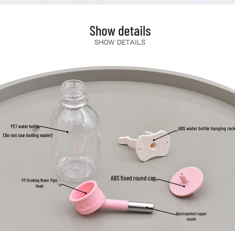 Lashige Leak-proof Hanging Water Bottle for Small Pets: Rabbit, Guinea Pig, Hamster, Chinchilla