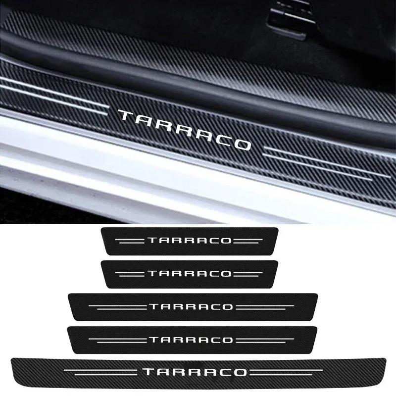 For Seat Tarraco  Auto Door Threshold Sill Protective Rear Trunk Bumper Guard Stickers Carbon Fiber Car Door Pedal Strips