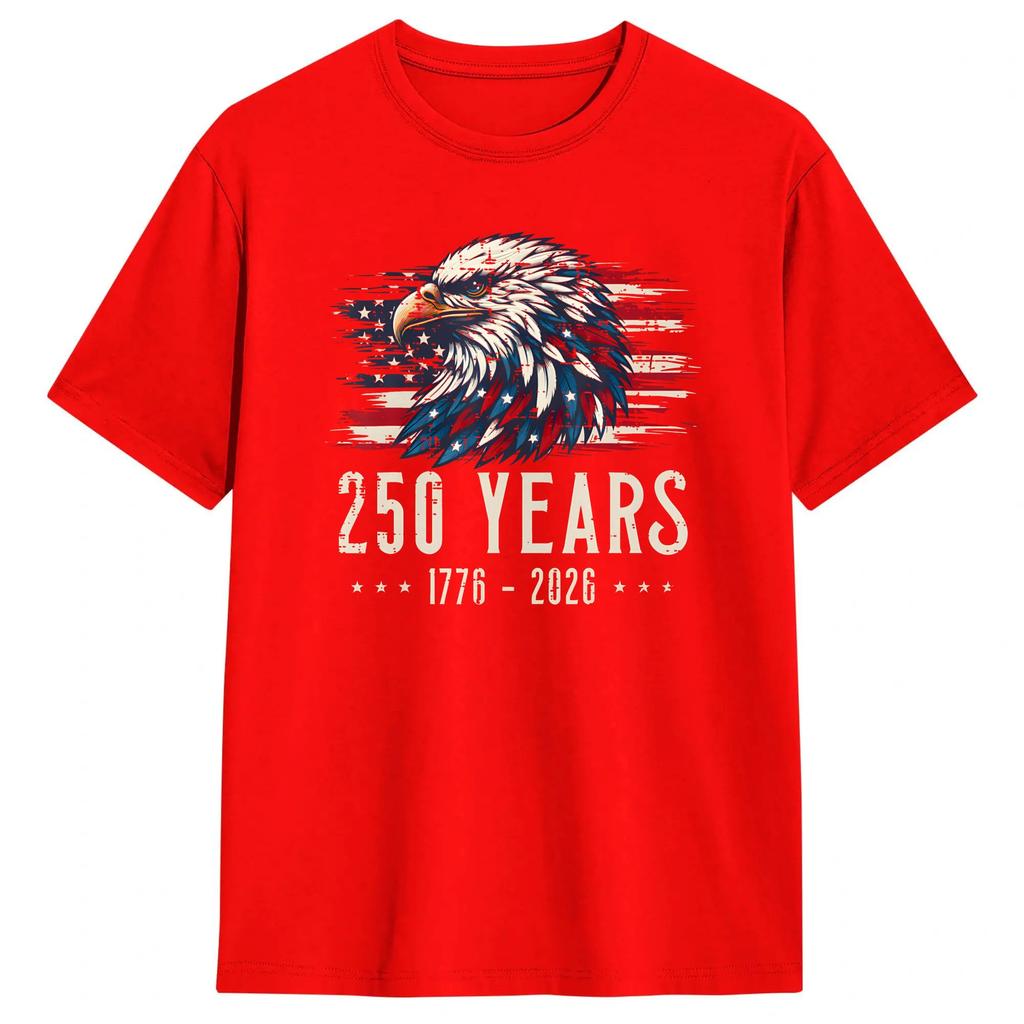 US 250Th Anniversary TShirts Unisex Cool Cotton Tee Shirt Round Neck Short Sleeve T Shirt Plus Size Tops