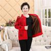 Elderly Men's Thickened Knitted Cardigan with Fleece, Wool Sweater for Grandpa and Grandma, Red Jacket