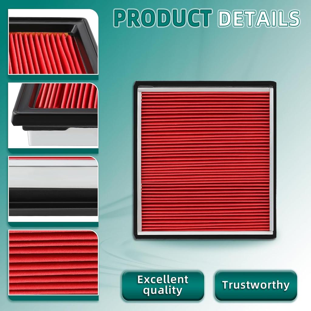 AUTOKAY 2Pcs Engine Air Filter 16546JK20A Fit For Nissan 370Z 350Z Infiniti QX50 Q40 Q60 EX35 EX37 G37 G35 G25