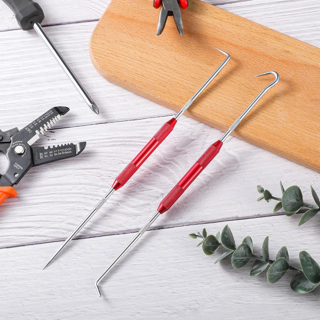 4 Pcs Hook And Pick Set Double Pointed Scribe Car Auto Oil Metal Pick O Ring Seal Puller Hooked Scriber Marking Tools For Carpenter Machinists