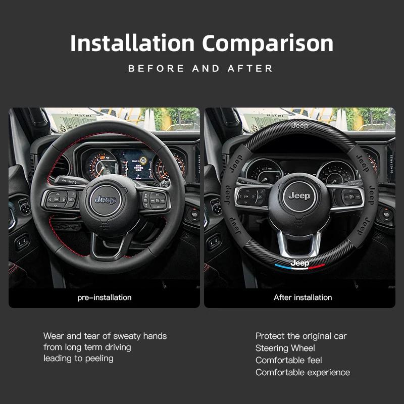 Per Jeep Distintivo Jeep Coprivolante in Pelle Styling Auto Per Jeep Wrangler Grand Cherokee Compass Wagoneer Gladiator Aven