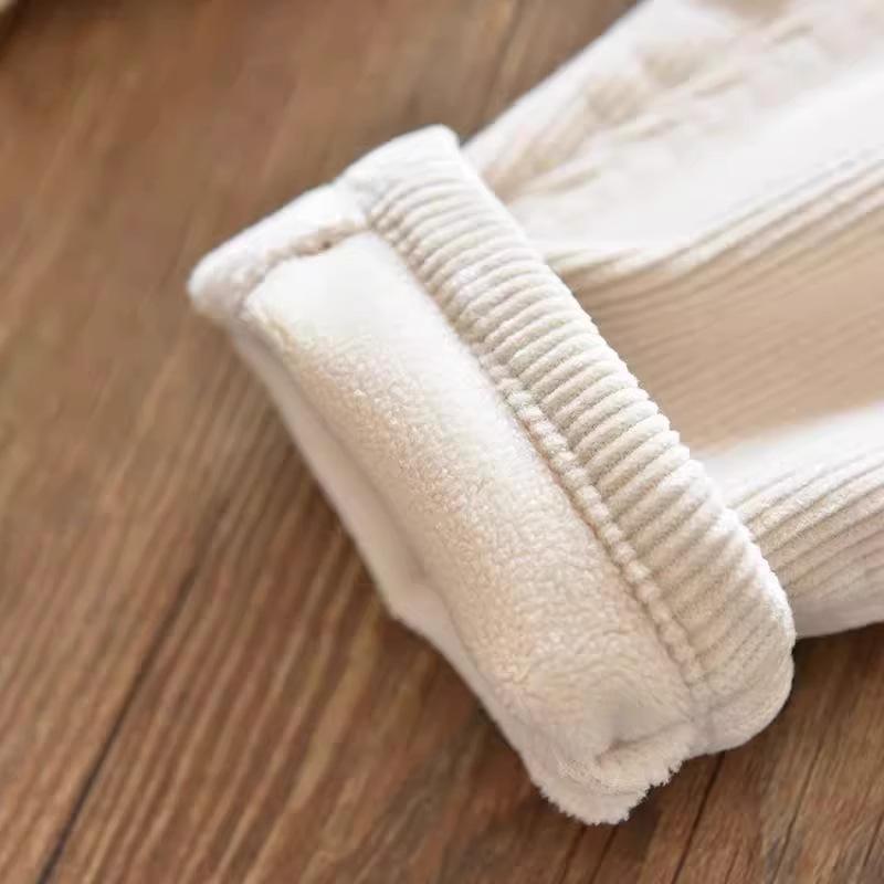 Kids Warm Pants Boy Girls Autumn Winter Thick Outer Wear Sports Trousers Children Clothes Casual High Waist