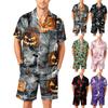 Ensemble Pyjama Homme Manches Courtes Chemise Boutonnée à Ourlet Courbé et Short Assorti Vêtement de Nuit Doux et Décontracté Disponible en Tailles S à XXXXL
