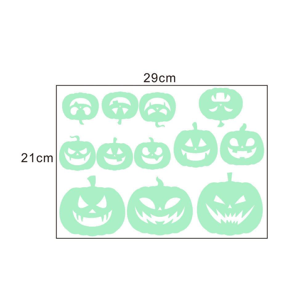 Halloween Luminous Wall Stickers Stickers Glow Dark Halloween Decor Creative Carved Fluorescent Festival Horror Home Decoration
