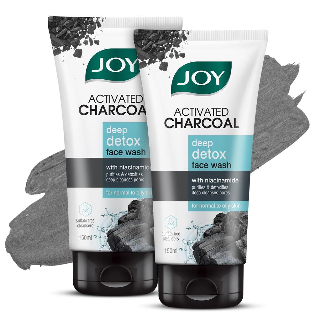 Joy Activated Charcoal Face Wash for Oily Skin 150ml X 2