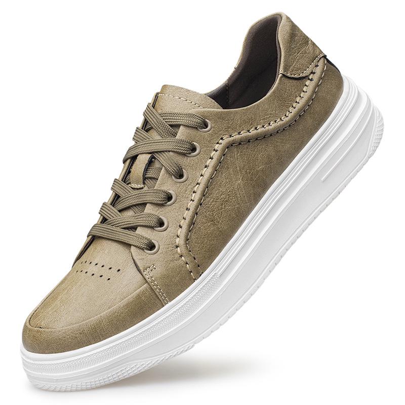 European Station Men's Versatile Skate Shoes: Lightweight Luxury, Breathable Autumn Flats, Cowhide Sports Shoes