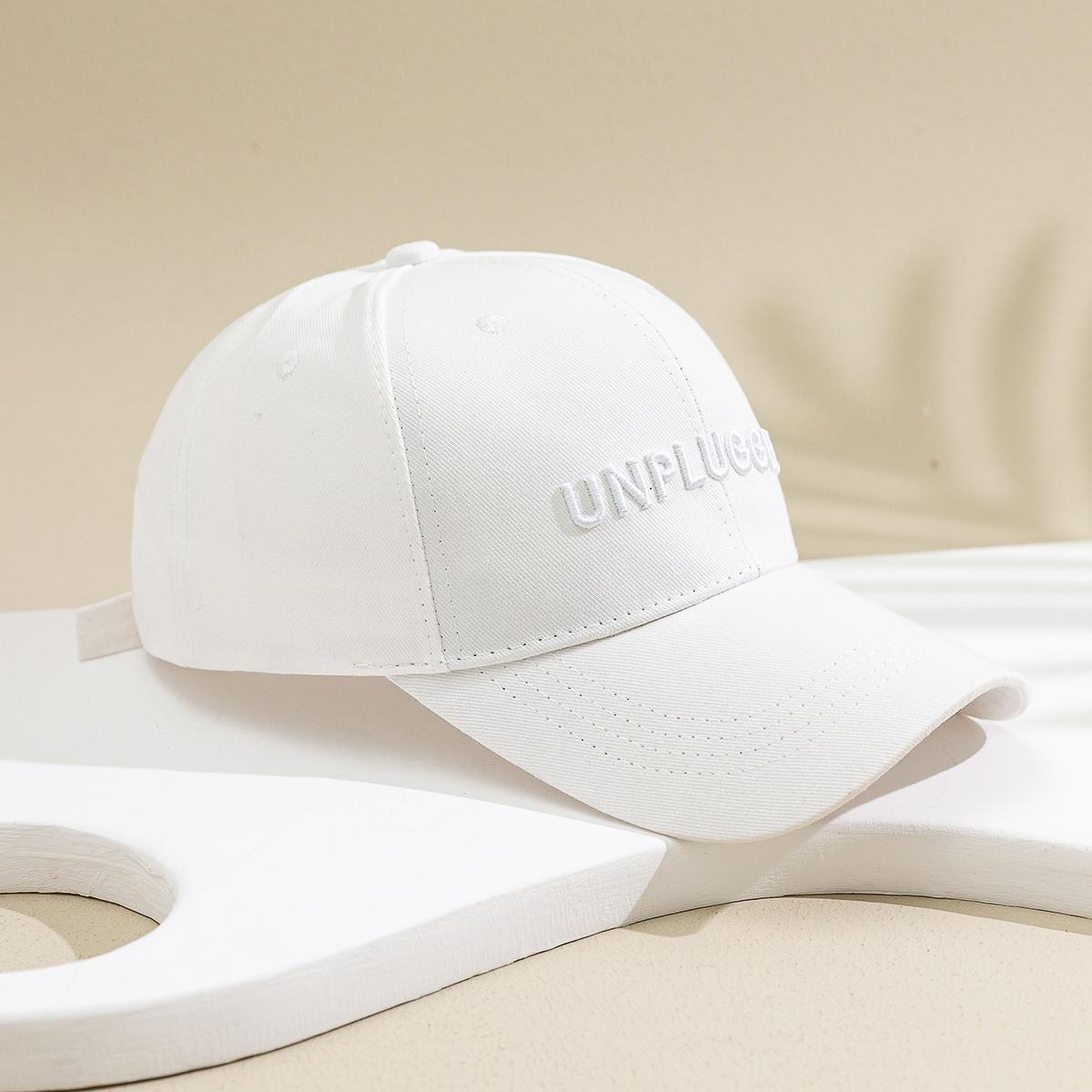 

Spring/Summer Solid Color Embroidered Letters Fashion Casual Outdoor Sunshade Unisex Baseball Hat Suitable for Daily Wear One Size