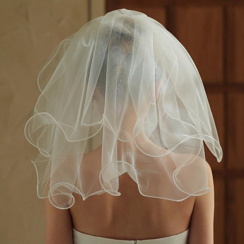 Bowknot Veil for Bride Bridesmaids Wedding Ceremony Veil Wedding Dress Headpiece for Bachelorette Party Bridal Shower