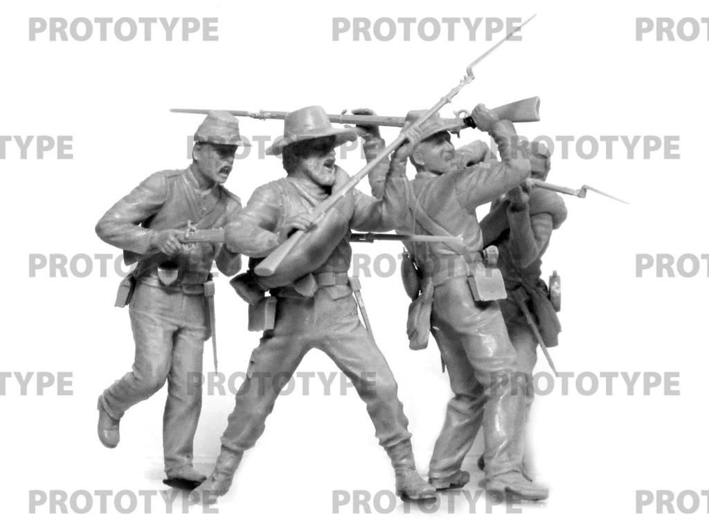 ICM US Confederate Infantry Set 4 Plastic Model 35024 1/35 2, Soldiers,