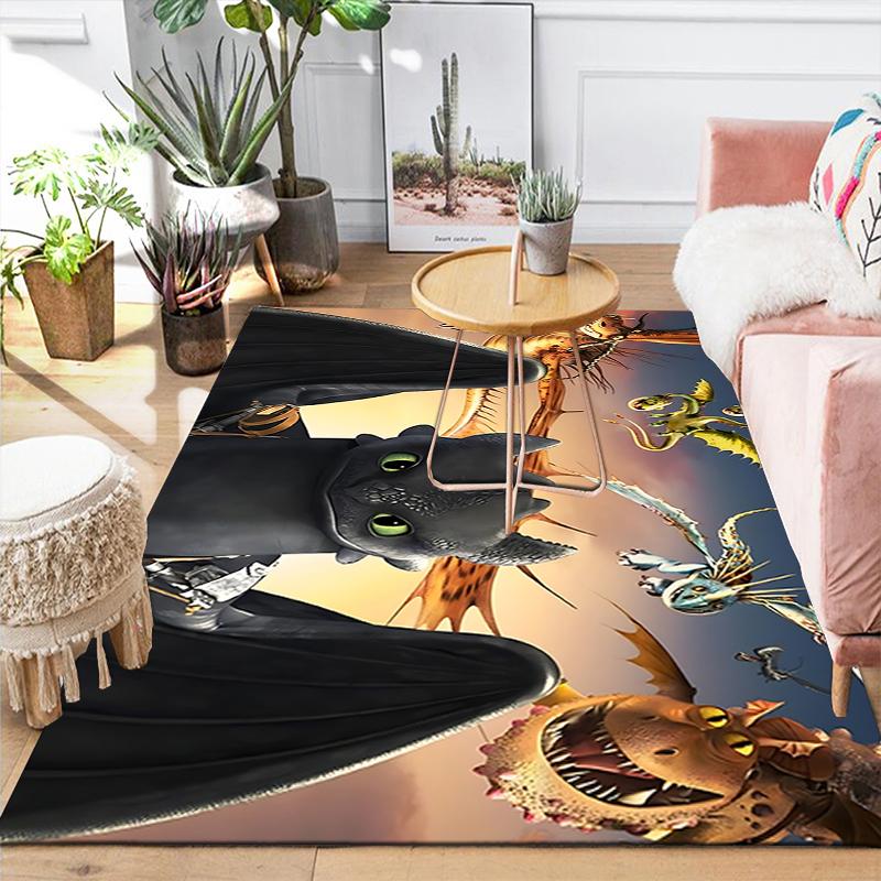 1Pc Dragons Flight Rug, Office Carpet Indoor Outdoor Doormat, Non-Slip, Comfortable, Living, Christmas Halloween,  Xmas Gift S1409