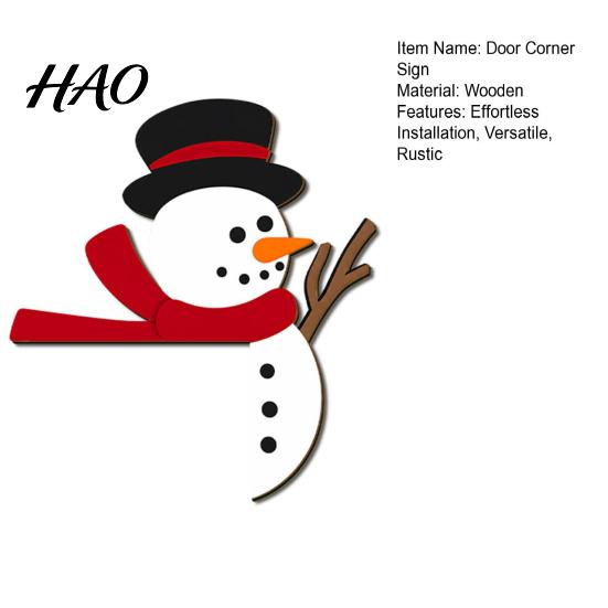 Holiday Entrance Door Decorations Christmas Wooden Corner Sign, Santa Snowman Cat Cartoon Sign Frame Decor, Reusable Festive Home Wall Decoration