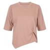 Shop   Women Round Neck AsymmeTrical TwisT Crop T shirT Rose Brown Dai Wsh 20418