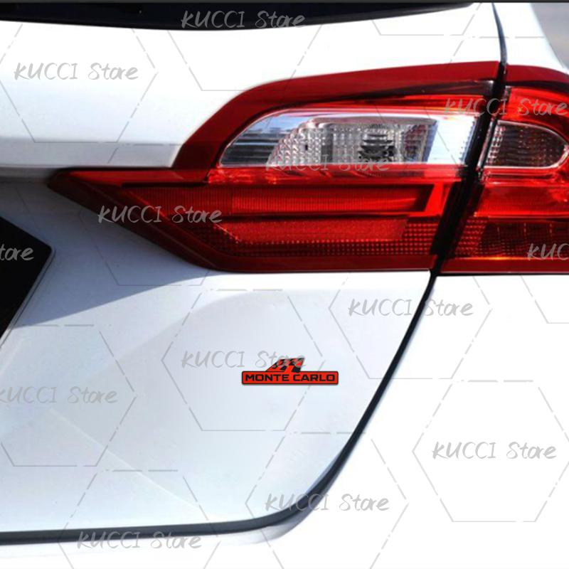 AAABV1 Alloy Metal Monte Carlo Racing Flag Grille Emblem Rear Trunk Badge Sticker For Skoda Fabia Octavia Kodiaq Superb VRS Kamiq Rapid