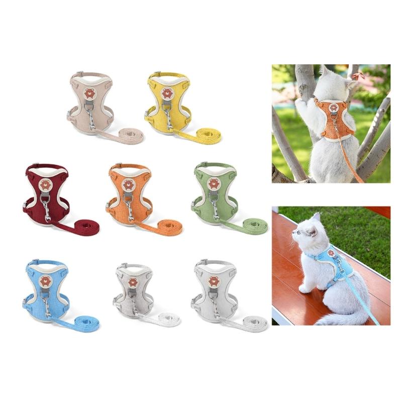 Cat Chest Back Harness Leash Adjustable Length Pet Traction Cat Dog Traction Rope Collar Cat Supplies Pet Harness Belt