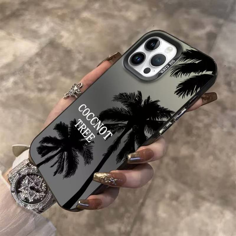 The new silhouette coconut tree is suitable for iphone17 mobile phone case Apple 15promax/14 anti-drop 13pro16 premium.