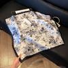 Fashion Black and White Printing Temperament Square Scarf Imitation Silk Korean Version Decorative Scarf Scarf Professional Decorative Shawl Silk Scar