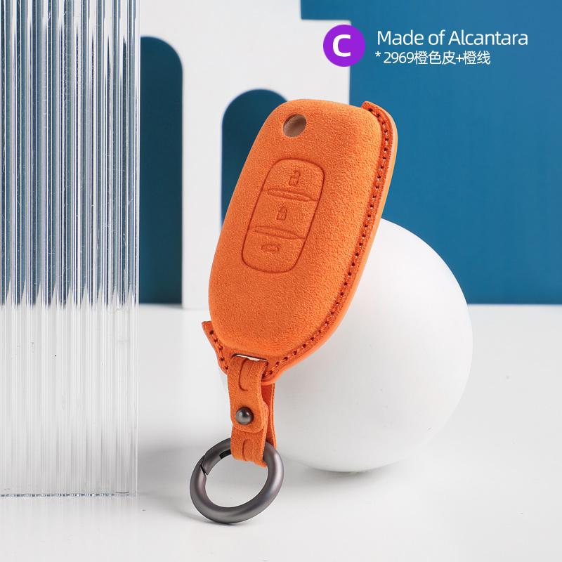 Car Key Case Cover Shell For Renault Megane 3 Dacia Duster Kadjar Captur Symbol 3 Buttons Koleos Alcantara Car Remote Protector