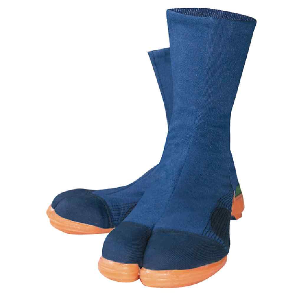 Works Homme Men's Zippered Tabi Socks with Patented Iron Toe Cap for High Altitudes, Navy, Size 2000, Size 27.0 cm