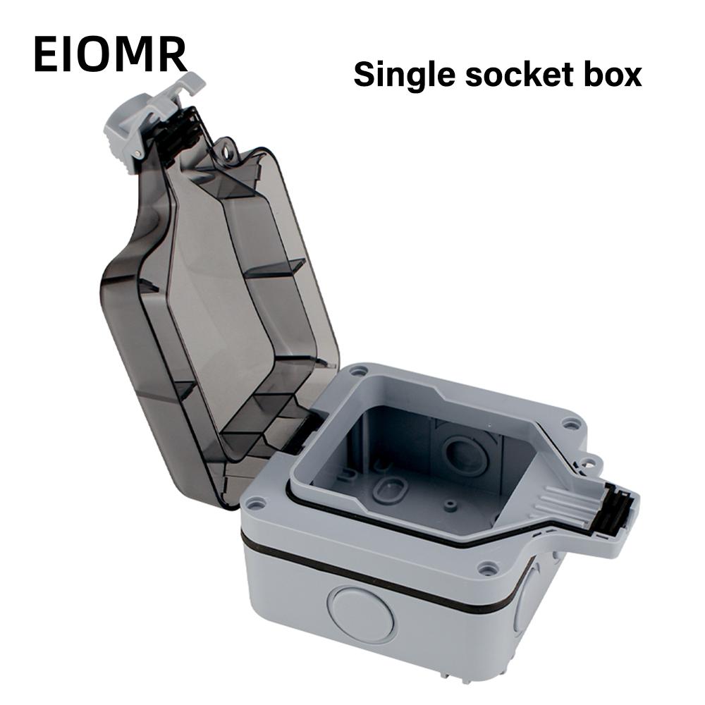 EIOMR Waterproof Socket Box, IP66 Rated Water EU French UK Universal Standard Power Plug Perfect for Outdoor, Bathroom, Kitchen