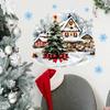 Watercolor Santa Claus Snow Scene Cottage Wall Sticker for Bedroom Entrance, Study Wall Decoration