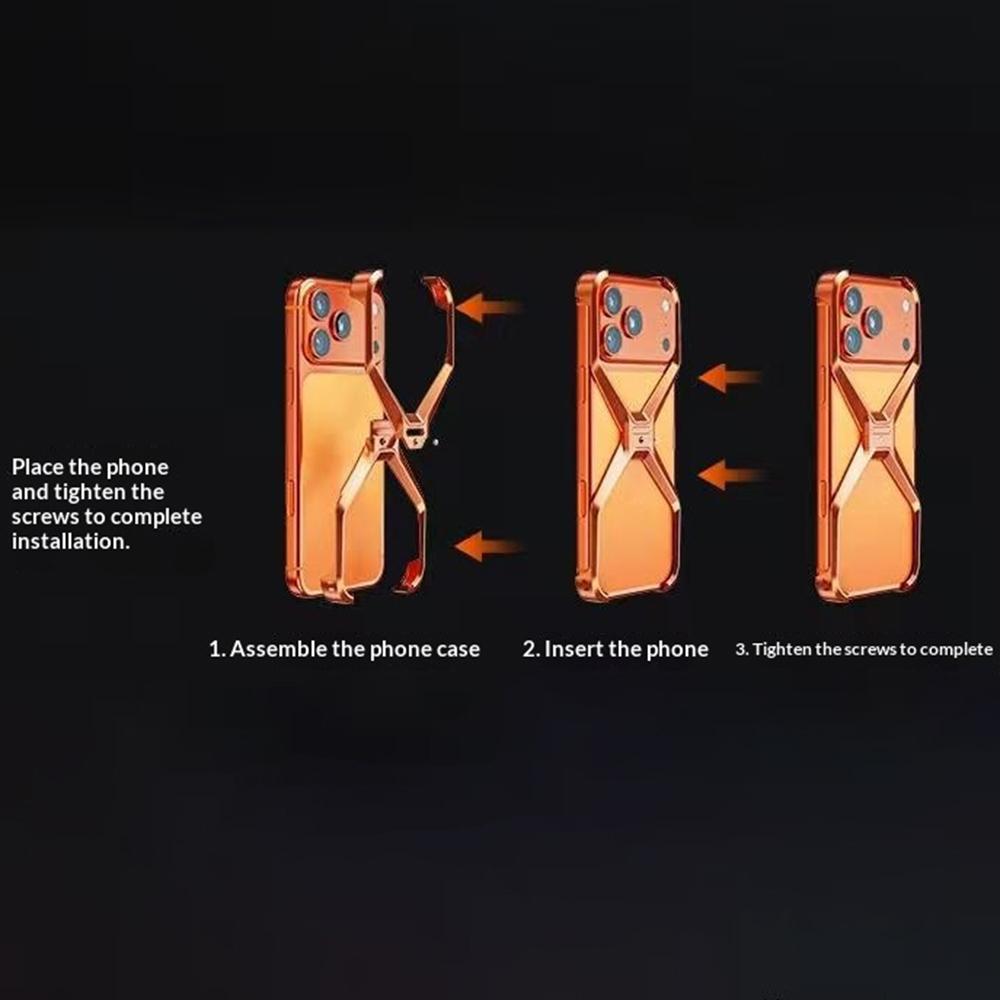 Etui Zderzakowe Bez Ramki Ze Stopu Aluminium Kształt X Pokrowiec na Telefon dla iPhone 17 Pro