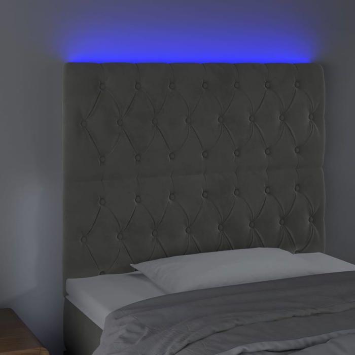 VidaXL LED Headboard Bedroom Furniture Single Bed Accessory Headboard Bed Frame Interior Light Grey 3122802