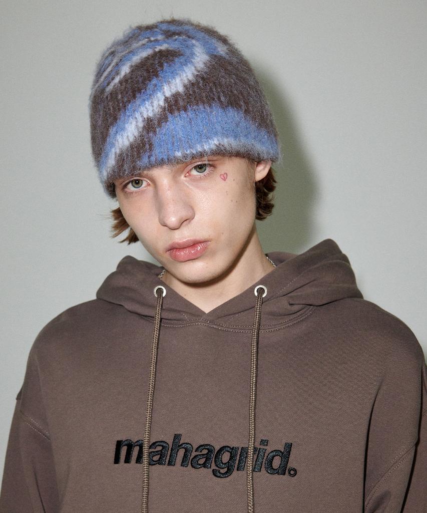 MAHAGRID Destroyed Eclipse Hairy Beanie Brown(Mg2Efmab38A)