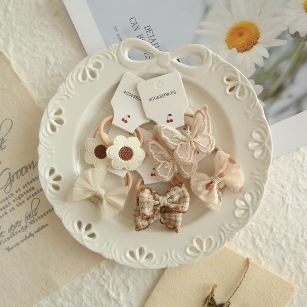 

10 шт. Детские эластичные резинки для волос, милые резинки для волос, аксессуары для волос, банты, цветок, головной убор 1