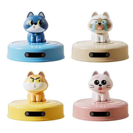 Cat Robotic Vacuum Cleaner Car Toy Inertial Drive Pull Back Cartoon Kitten Sweeper Vehicle Educational Toy Toddlers Boys Girls Gift