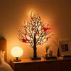 Vintage Glowing Tree With Cardinals, Trees With Cardinals, Little Red Bird Trees Light, Christmas Tree With Berries