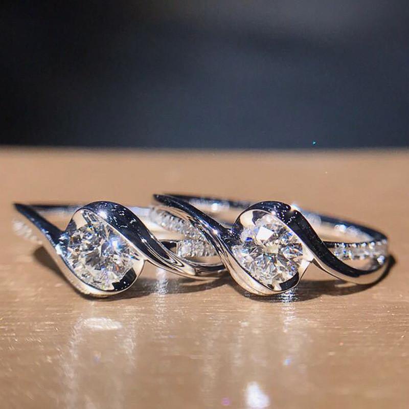CopperRing White Cubic Zirconia Fashion Versatile Accessories for Women High Quality New Jewelry