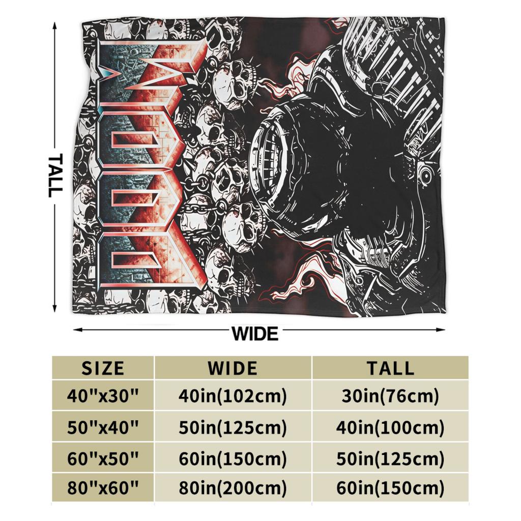 Doom Slayer Gaming Blanket  Warm Fashion Plush Throw Blanket For Couch Chair Sofa Bed Camping Flannel Bedspread Bed Cover