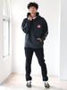 B:MING LIFE STORE by BEAMS Manhattan Portage Peach Skin Sleeve Print Hoodie, Men's, Black, Size S_92130014647