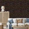 Neon Glitter Hearts Wallpaper Black, Rust and Ochre 50x1000