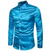 2026 Autumn Men's European Long Sleeve Shiny Casual Shirt