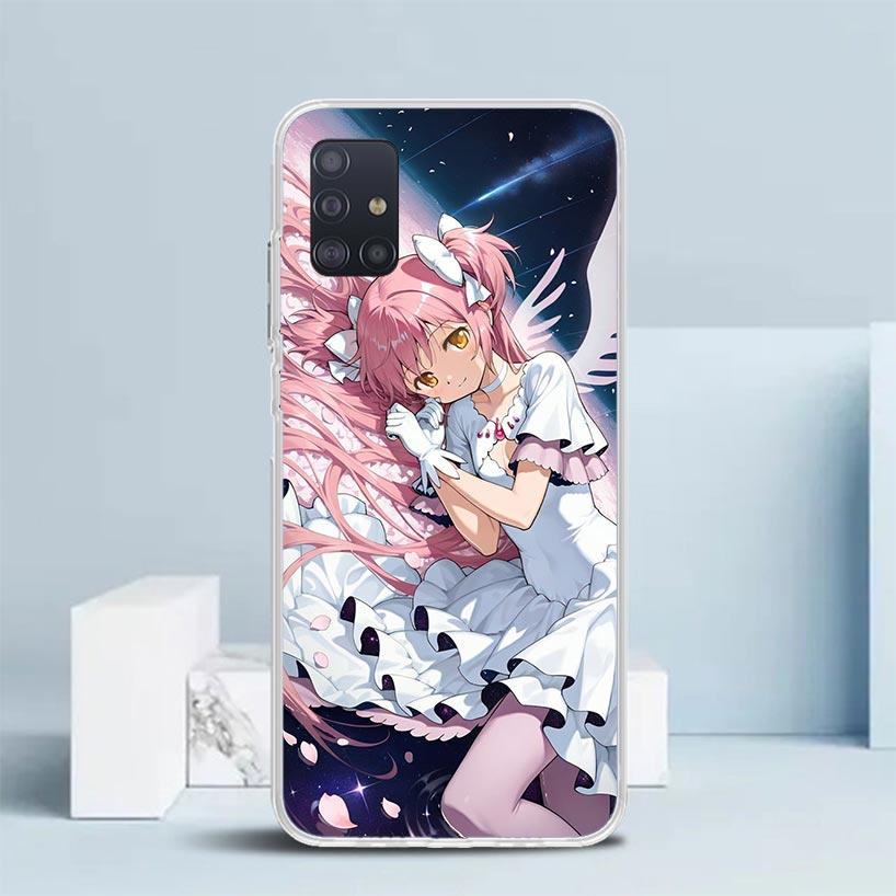 Madoka Magica Anime Soft Cover for Samsung Galaxy A12 A22 A32 A52 A72 A02S Phone Case Note 20 Ultra 10 S10 Plus A51 A71 A50S A20