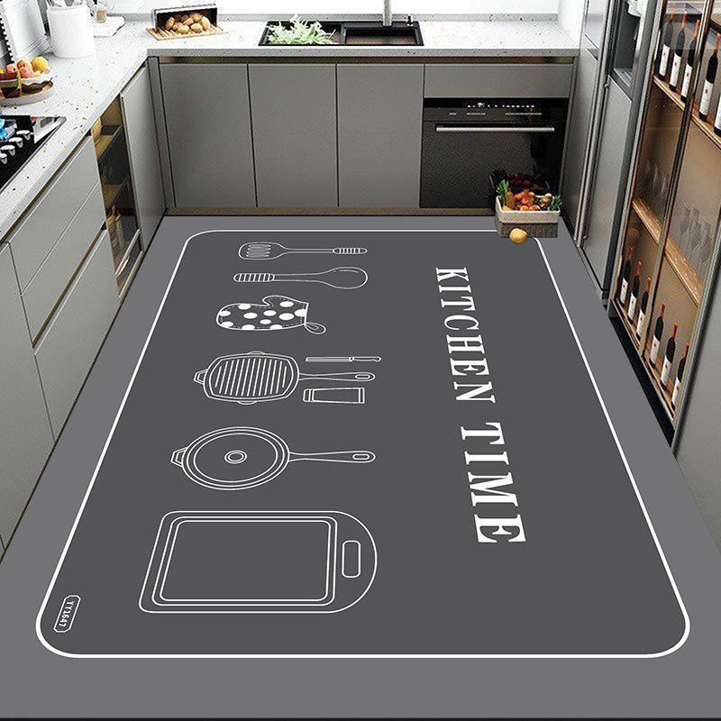 Diatom Mud Floor Mat Simple Household Kitchen Floor Mat Water-absorbing Quick-drying Foot Mat Non-slip and Wear-resistant Restaurant Floor Mat Can Be