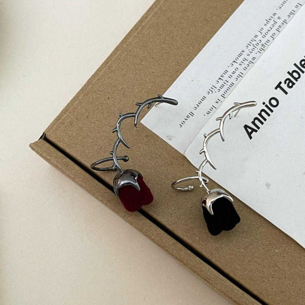 

Цинк-сплав цинка, модный дизайн, серьги с пирсингом, женские серьги, корейские серьги-клипсы для ушей, флокированная роза, манжеты для ушей