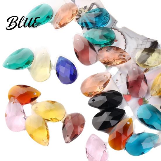 Water Drop Pendant 20Pcs Glass Set 2mm Hole Size Clear