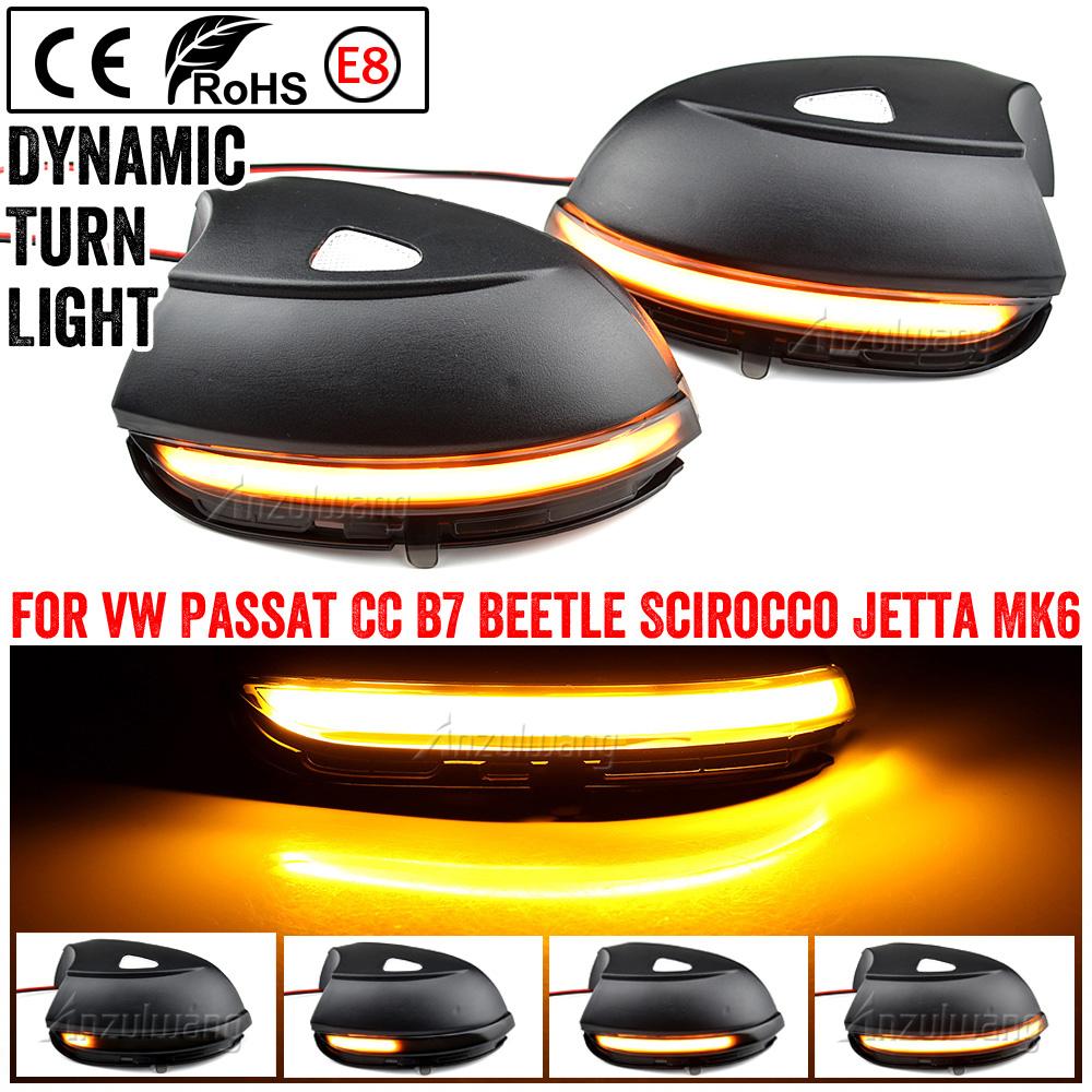 Side Wing Rearview Mirror Indicator Blinker Repeater Dynamic Turn Signal Light For VW Passat B7 CC Scirocco Jetta MK6 EOS
