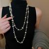 Collier de perles long Collier à chaîne superposée Collier de perles mode Pour femme